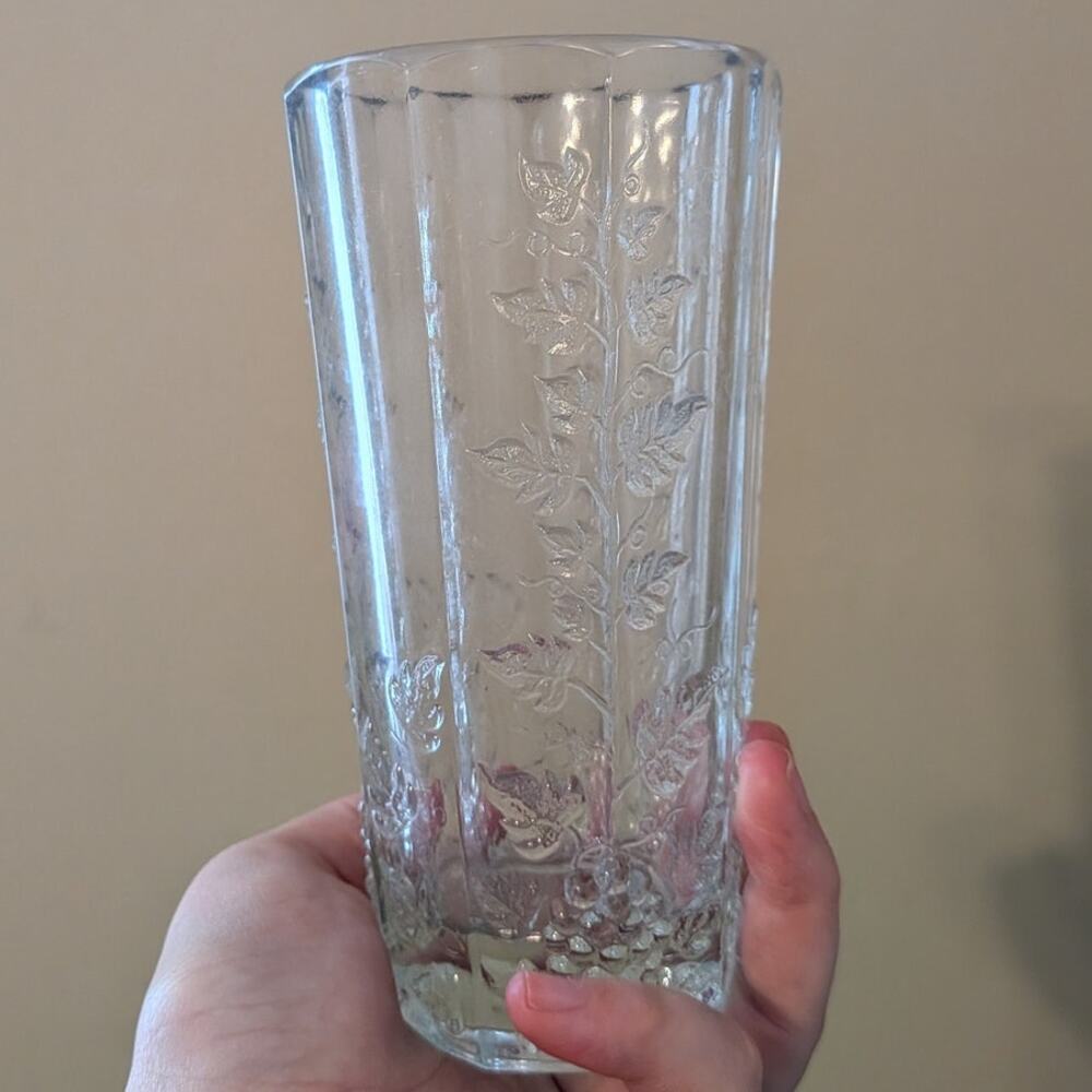 Vintage Westmoreland Paneled Grape Clear Flat Iced Tea Glass